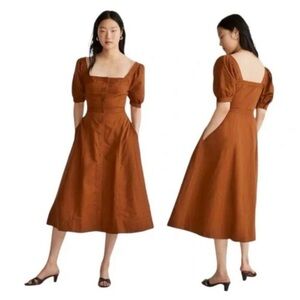 Madewell NWT size 6 Briar linen button down midi dress